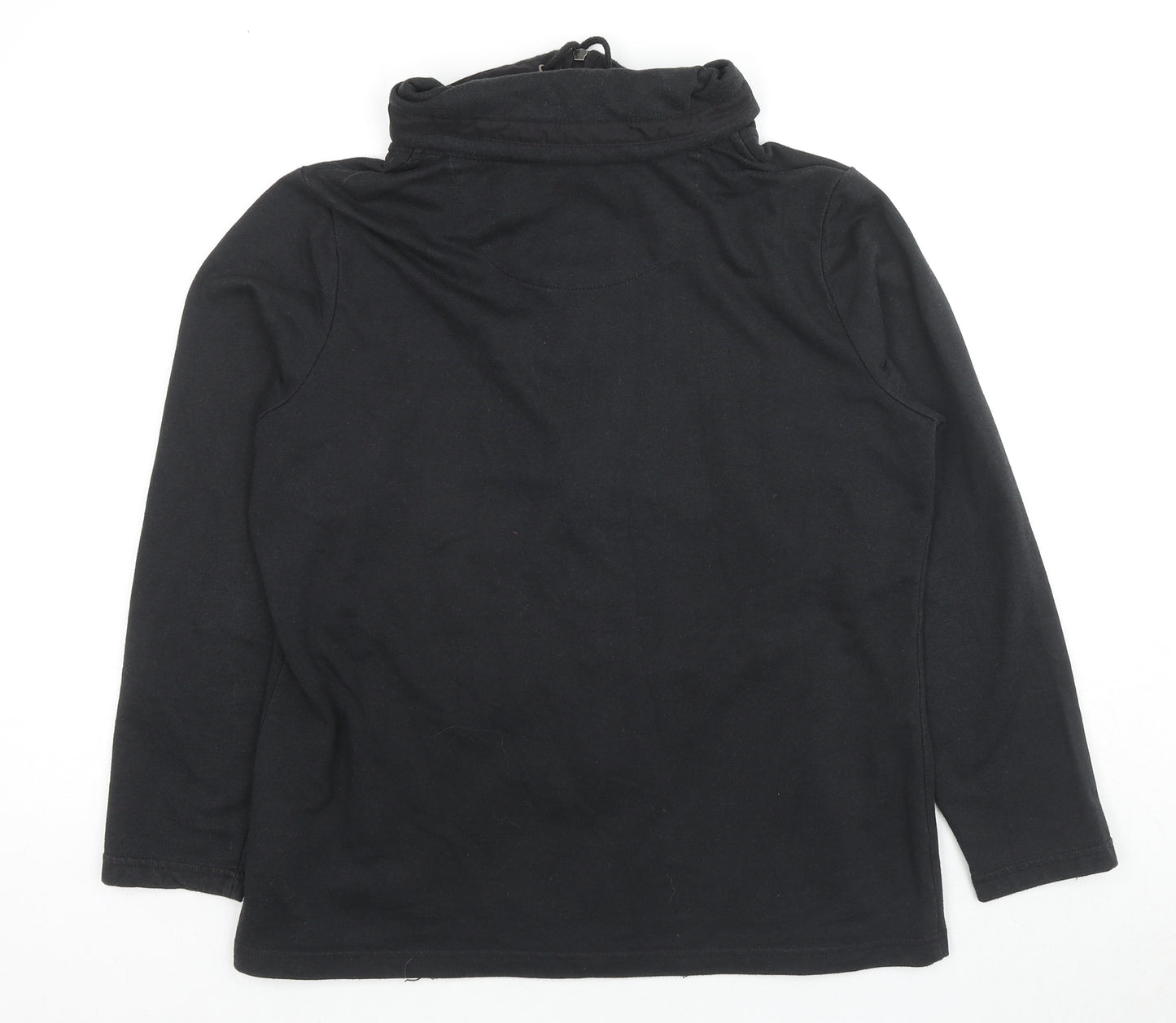 C&A Womens Black Cotton Full Zip Sweatshirt Size M Zip - Jeweled Detail
