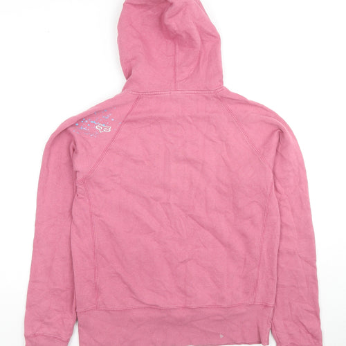 Fox Riders Co. Womens Pink Cotton Pullover Hoodie Size L Pullover - Logo