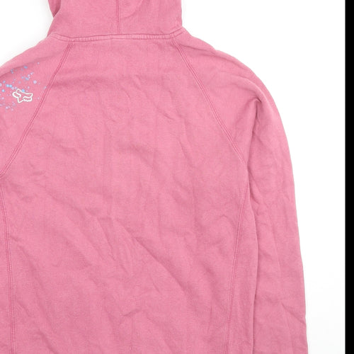 Fox Riders Co. Womens Pink Cotton Pullover Hoodie Size L Pullover - Logo