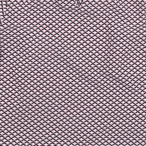 Dunnes Stores Womens Pink Geometric Polyester Basic Blouse Size S Round Neck