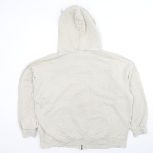 Pull&Bear Mens Beige Cotton Full Zip Hoodie Size M