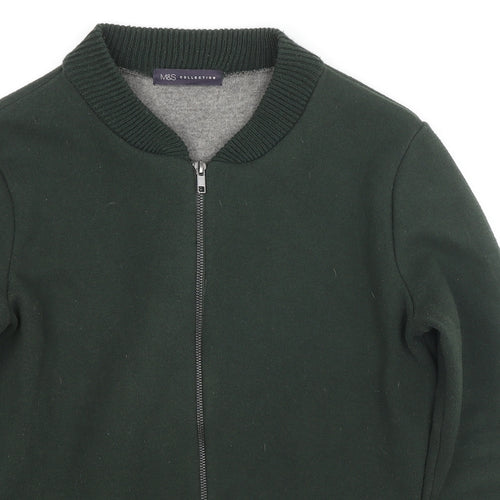 Marks and Spencer Womens Green Polyester Full Zip Hoodie Size S Pullover