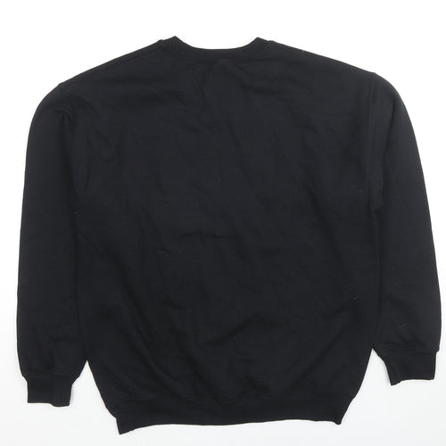 Marvel Mens Black Cotton Pullover Sweatshirt Size M - Happy Holidays Marvel Characters