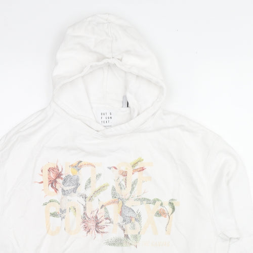 Out Of Context Womens White Cotton Pullover Sweatshirt Size M Pullover - Floral Logo