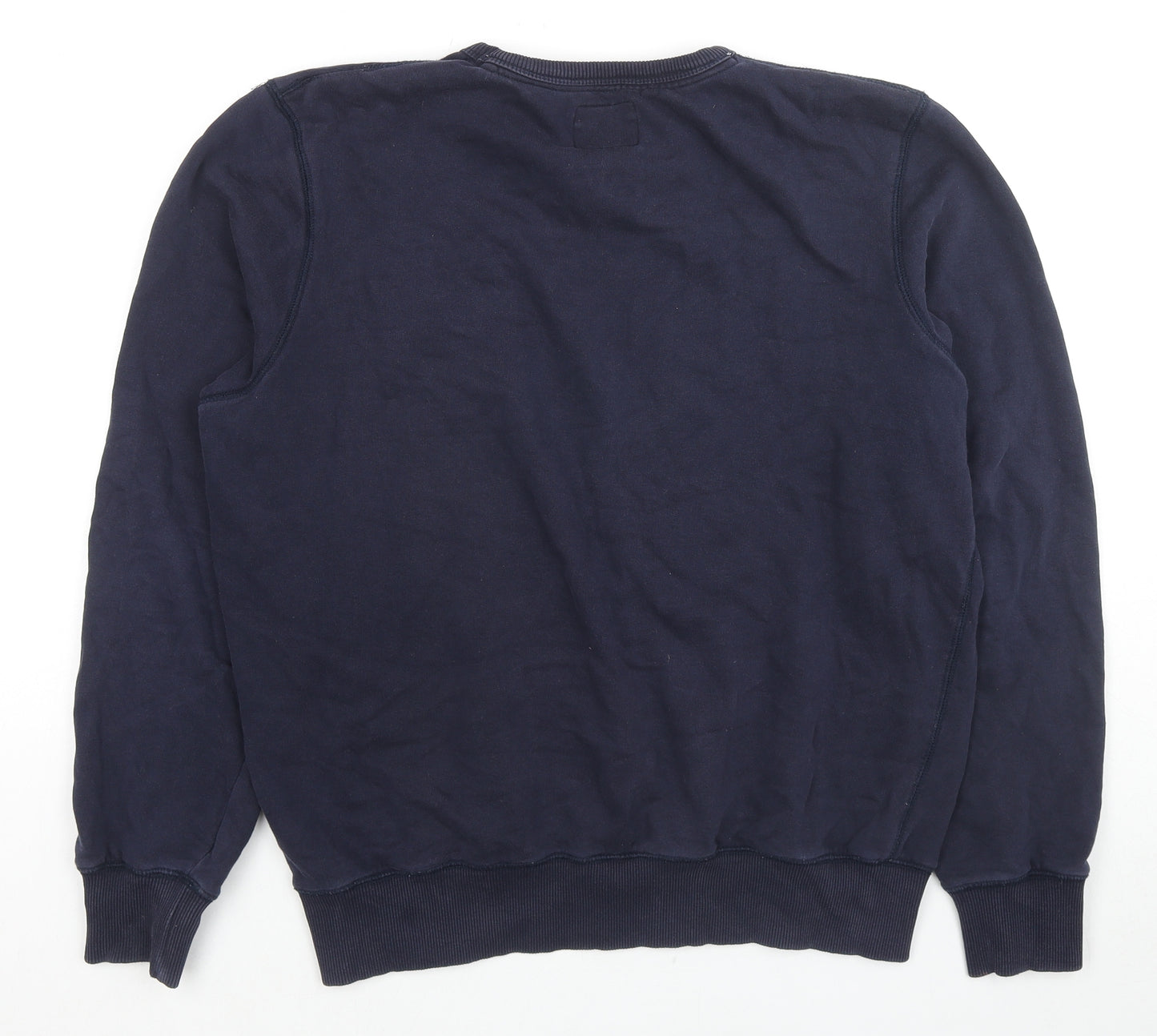 Duffer Mens Blue Cotton Pullover Hoodie Size L - Logo