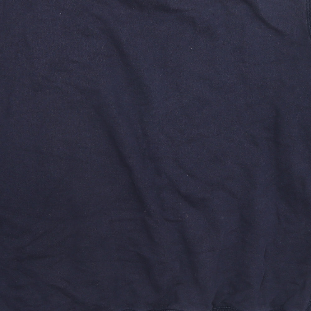 Duffer Mens Blue Cotton Pullover Hoodie Size L - Logo