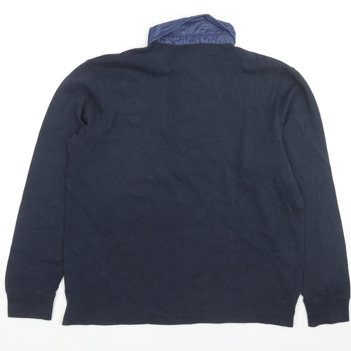 Ascot Mens Blue Cotton Polo Size M Collared Pullover - Logo