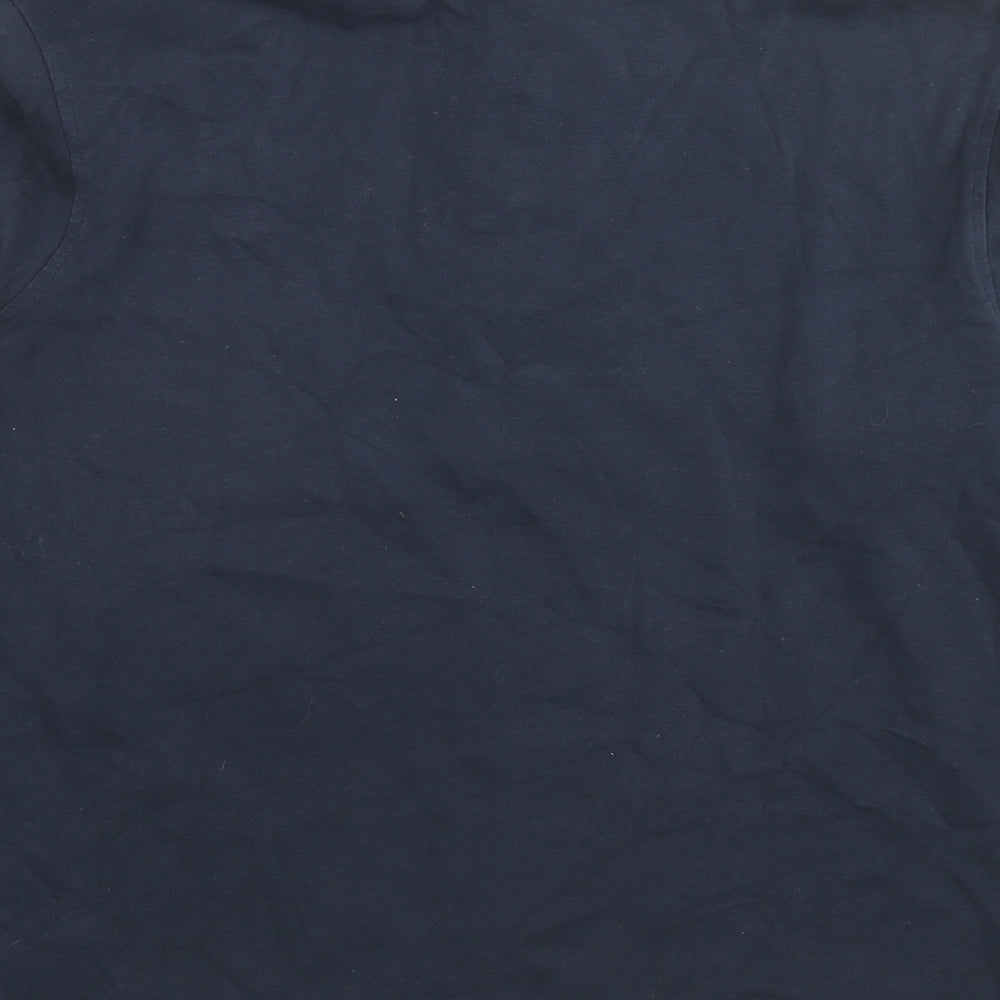 Ascot Mens Blue Cotton Polo Size M Collared Pullover - Logo