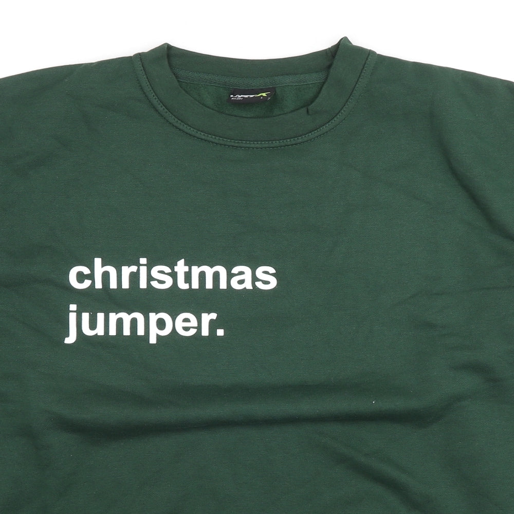 Pro Rtx Mens Green Polyester Pullover Sweatshirt Size L - Christmas Jumper