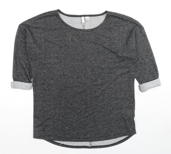 H&M Womens Grey Scoop Neck Polyester Pullover Jumper Size M