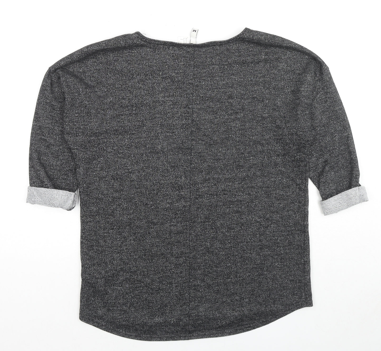 H&M Womens Grey Scoop Neck Polyester Pullover Jumper Size M