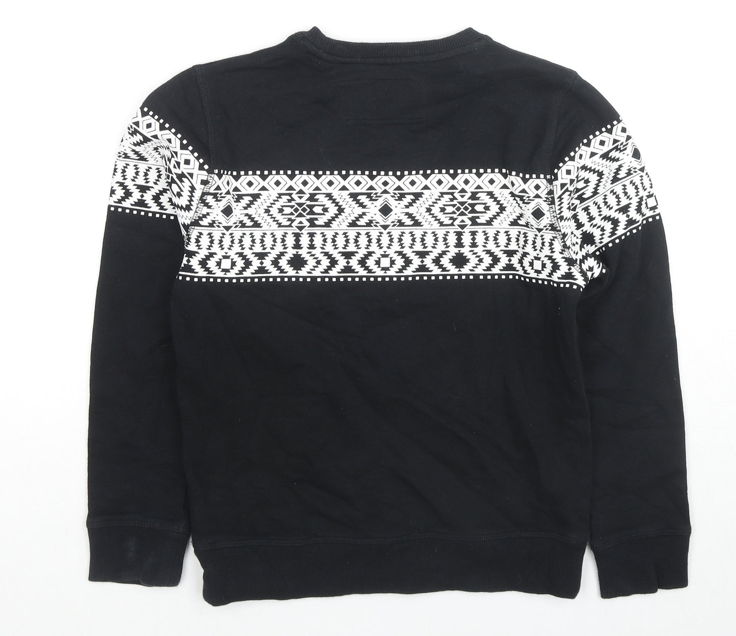 NEXT Boys Black Fair Isle Cotton Pullover Sweatshirt Size 9 Years Pullover