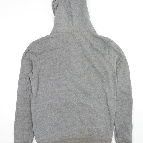 DOMYOS Womens Grey Cotton Full Zip Hoodie Size M Zip - Logo