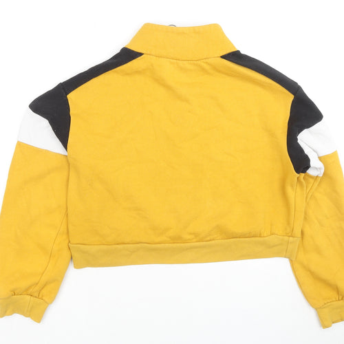 Divided by H&M Womens Yellow Colourblock Cotton Pullover Sweatshirt Size S Pullover