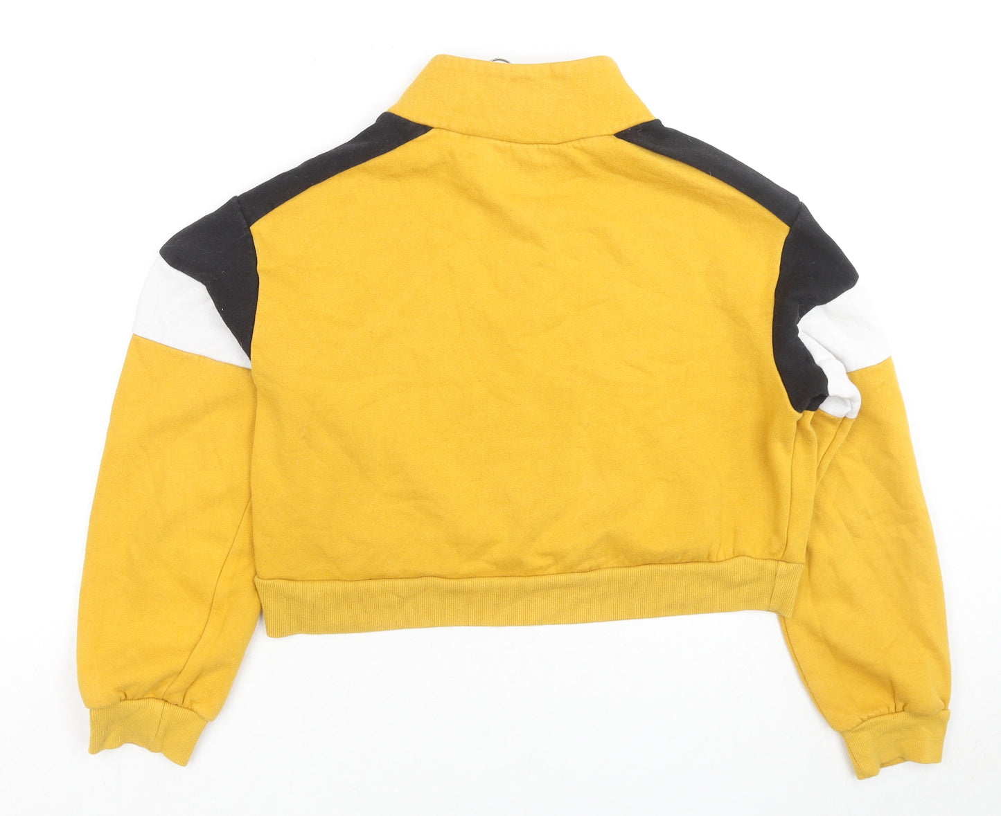 Divided by H&M Womens Yellow Colourblock Cotton Pullover Sweatshirt Size S Pullover