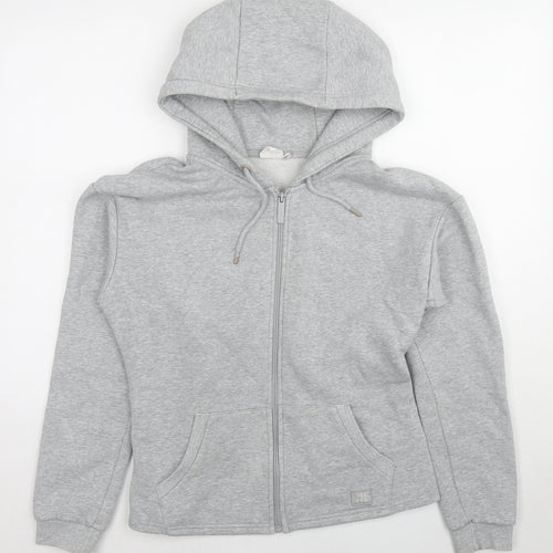 USA Pro Womens Grey Cotton Full Zip Hoodie Size 14 Zip