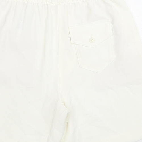 Marks and Spencer Womens White Polyester Chino Shorts Size 6 L7 in Regular Zip