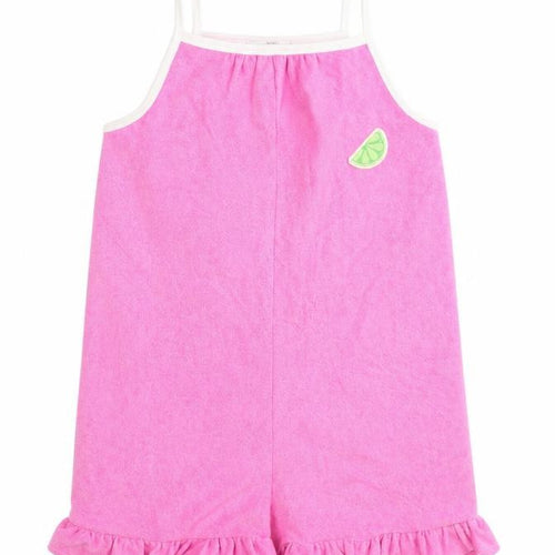 Marks and Spencer Girls Pink Cotton Playsuit One-Piece Size 4-5 Years Pullover - Fruit Wedge