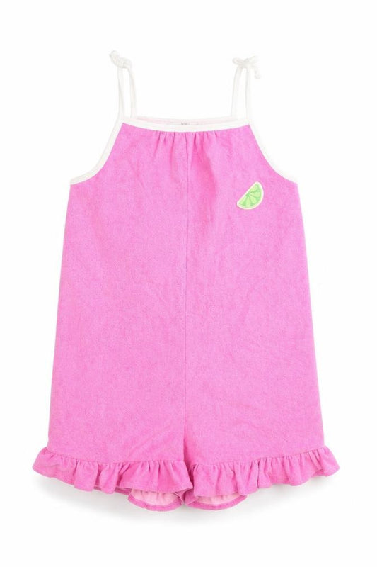 Marks and Spencer Girls Pink Cotton Playsuit One-Piece Size 4-5 Years Pullover - Fruit Wedge