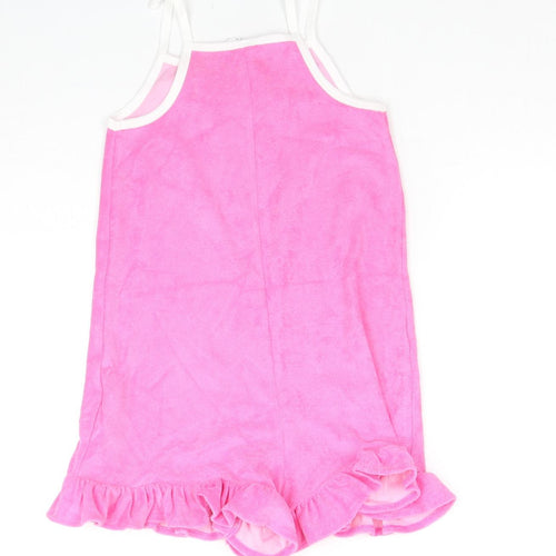 Marks and Spencer Girls Pink Cotton Playsuit One-Piece Size 4-5 Years Pullover - Fruit Wedge