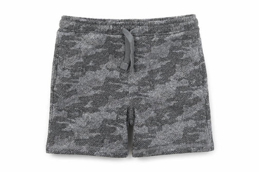 Marks and Spencer Boys Grey Camouflage Cotton Sweat Shorts Size 4-5 Years Regular Drawstring