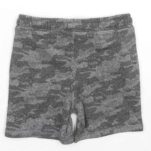 Marks and Spencer Boys Grey Camouflage Cotton Sweat Shorts Size 4-5 Years Regular Drawstring