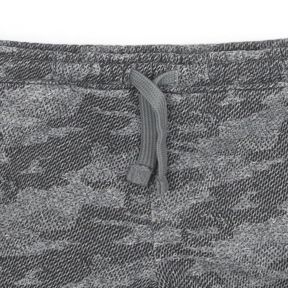 Marks and Spencer Boys Grey Camouflage Cotton Sweat Shorts Size 4-5 Years Regular Drawstring