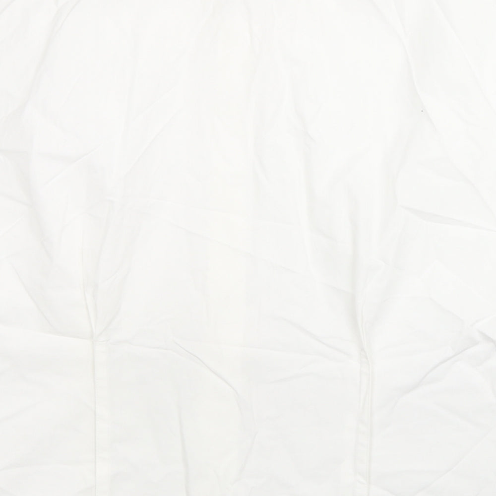 Marks and Spencer Womens White Cotton Basic Button-Up Size 16 Collared