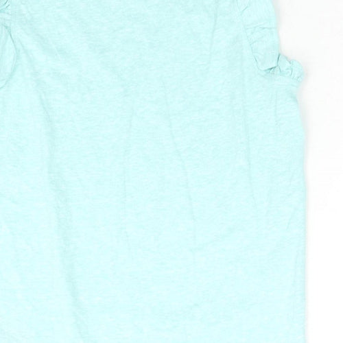 Marks and Spencer Girls Blue Polyester Basic Tank Size 5-6 Years Round Neck Pullover