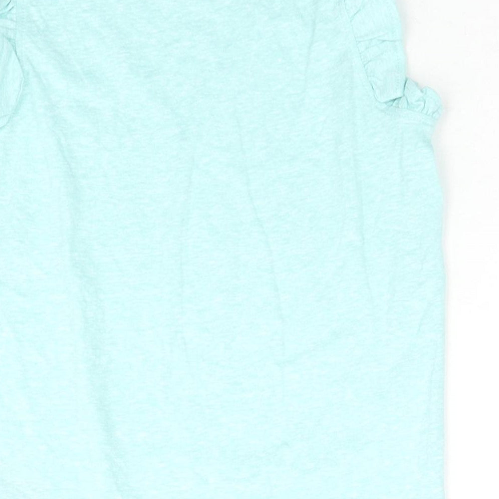 Marks and Spencer Girls Blue Polyester Basic Tank Size 5-6 Years Round Neck Pullover
