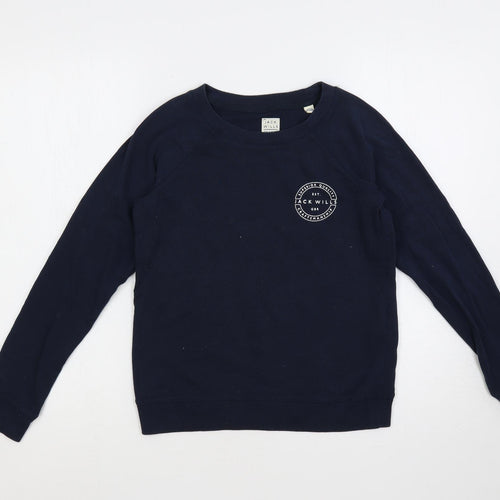 Jack Wills Womens Blue Cotton Pullover Sweatshirt Size 6 Pullover - Logo