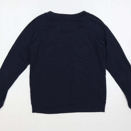 Jack Wills Womens Blue Cotton Pullover Sweatshirt Size 6 Pullover - Logo