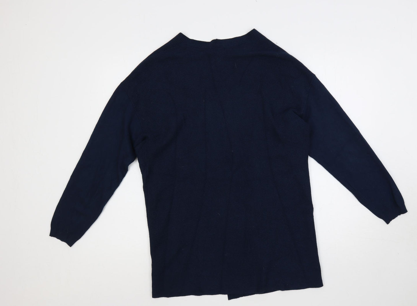 Roman Womens Blue V-Neck Viscose Cardigan Jumper Size 14 - Open