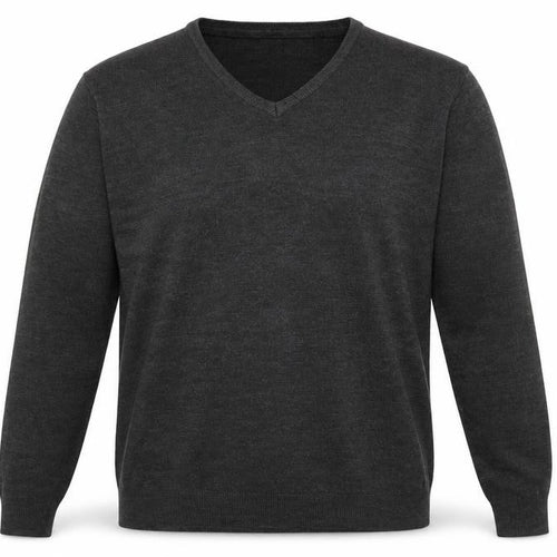 Marks and Spencer Mens Grey V-Neck Acrylic Pullover Jumper Size XL Long Sleeve