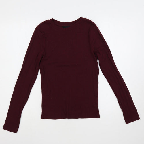 New Look Womens Purple Round Neck Polyester Pullover Jumper Size 12