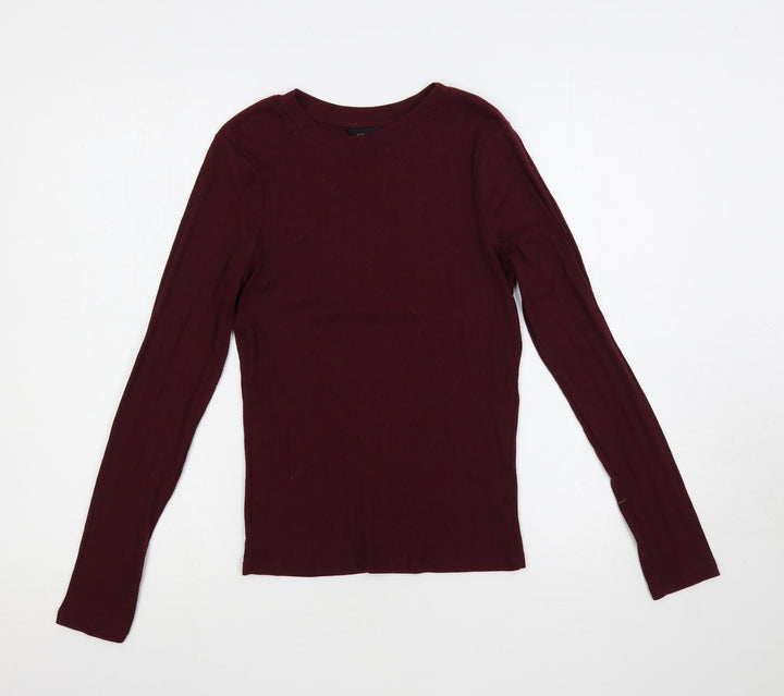 New Look Womens Purple Round Neck Polyester Pullover Jumper Size 12