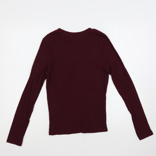 New Look Womens Purple Round Neck Polyester Pullover Jumper Size 12