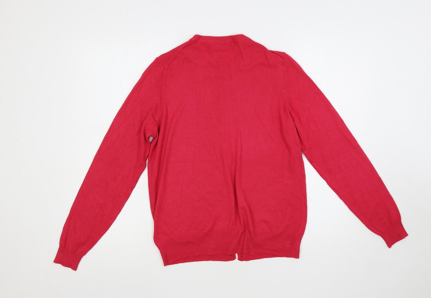 Marks and Spencer Womens Pink Round Neck Viscose Cardigan Jumper Size 14