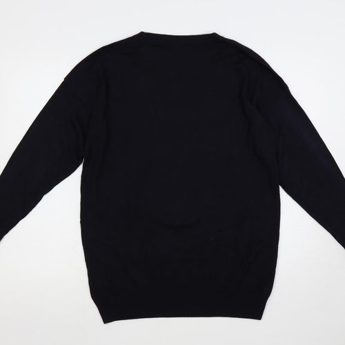 Capsule Womens Blue Crew Neck Viscose Pullover Jumper Size 12 - Gin-Gle-Bells