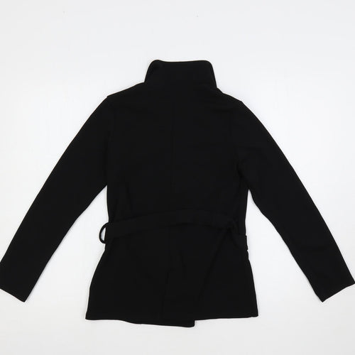 PRETTYLITTLETHING Womens Black Polyester Basic Blouse Size 10 V-Neck - Belted