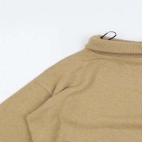 H&M Womens Beige Roll Neck Polyester Pullover Jumper Size XS