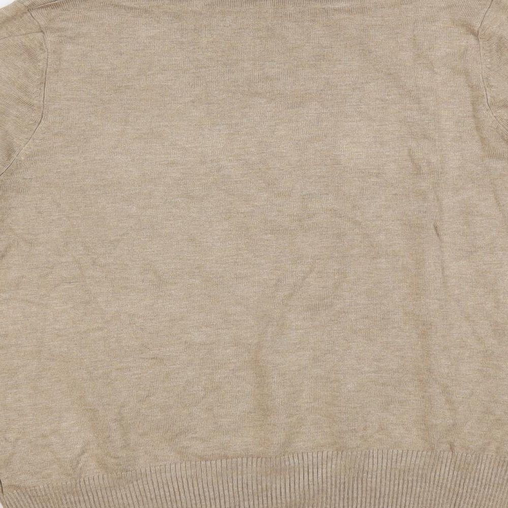 Marks and Spencer Womens Beige Roll Neck Viscose Pullover Jumper Size 12