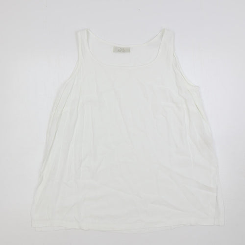 Ann Harvey Womens White Viscose Basic Tank Size 20 Scoop Neck