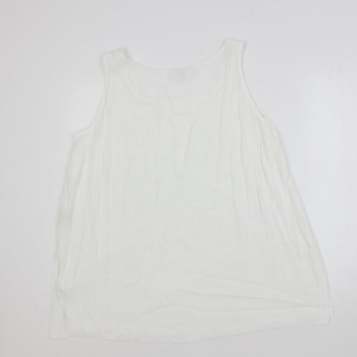 Ann Harvey Womens White Viscose Basic Tank Size 20 Scoop Neck
