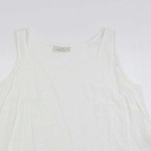 Ann Harvey Womens White Viscose Basic Tank Size 20 Scoop Neck