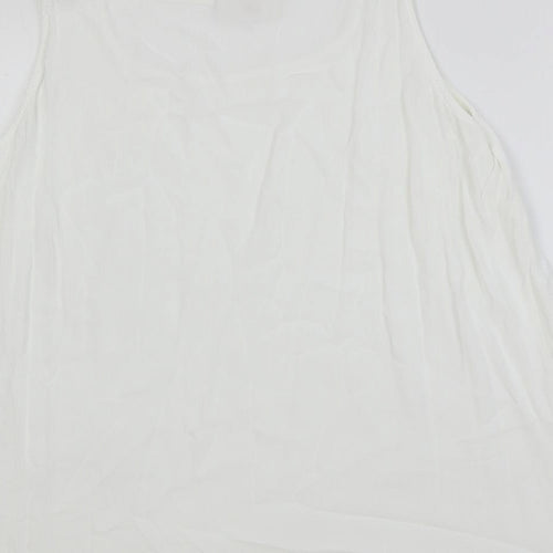 Ann Harvey Womens White Viscose Basic Tank Size 20 Scoop Neck