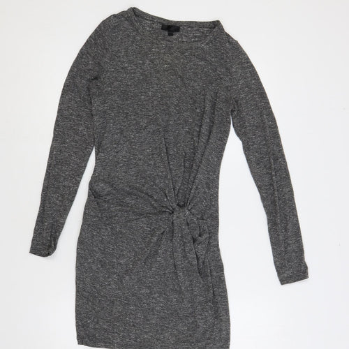 Topshop Womens Grey Polyester Mini Size 8 Crew Neck Pullover - Front Detail