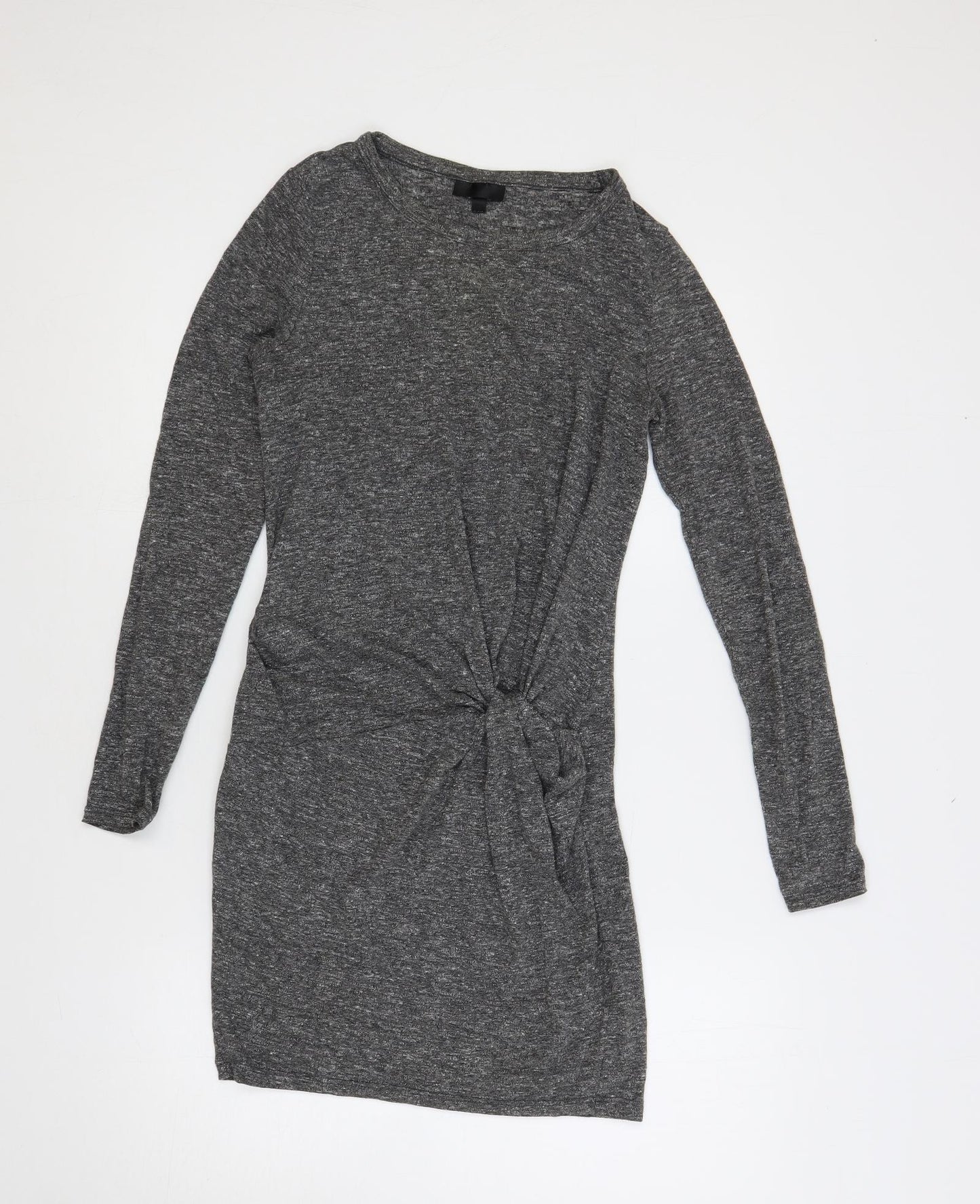 Topshop Womens Grey Polyester Mini Size 8 Crew Neck Pullover - Front Detail