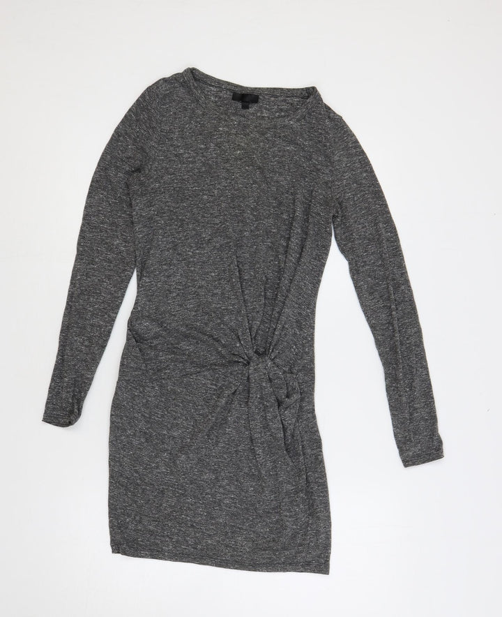 Topshop Womens Grey Polyester Mini Size 8 Crew Neck Pullover - Front Detail