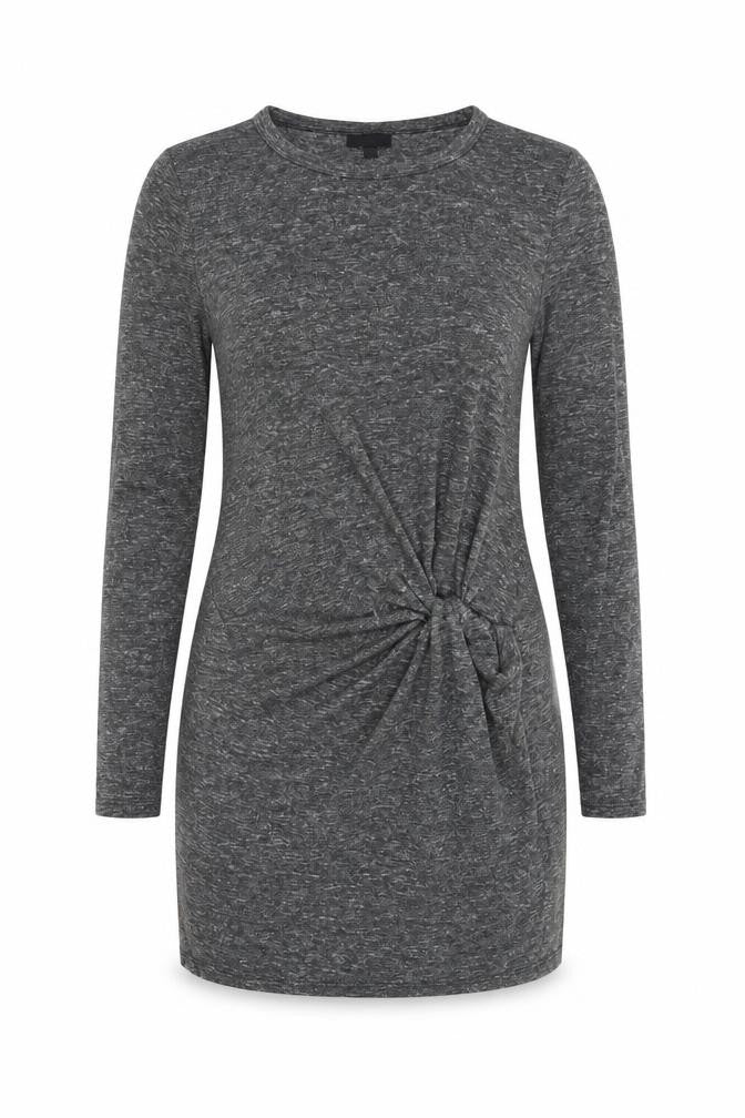 Front view of Topshop women’s grey polyester mini, size UK 8, crew neck pullover - front detail